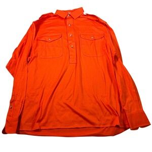 Ralph Lauren Men's Orange Long Sleeve Polo Shirt Authentic Roughwear Size L